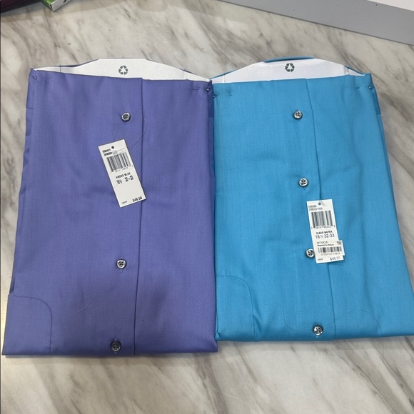 2,Geoffrey Beene Sateen Shirt in Lavender and  blue size Large - Picture 7 of 10